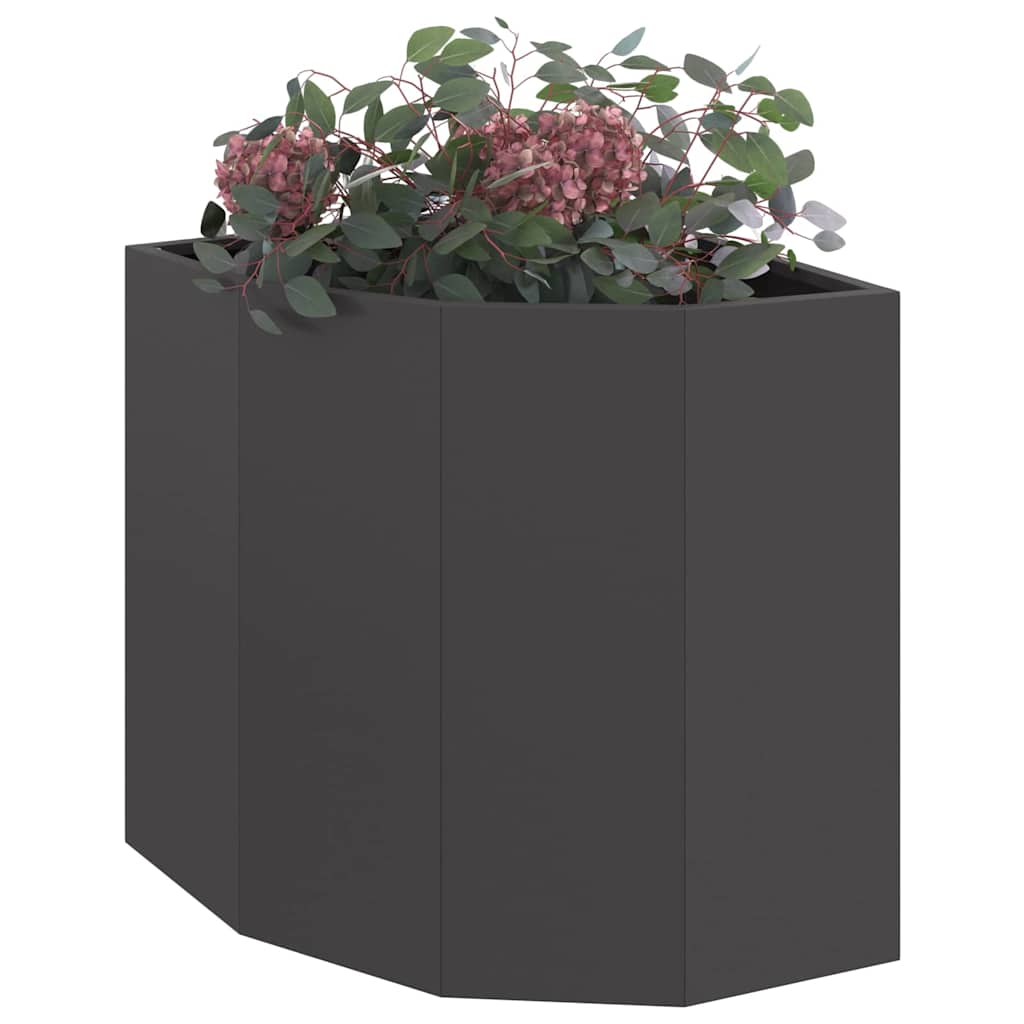 vidaXL Corner Planter Black 45 x 45 x 50 cm Steel