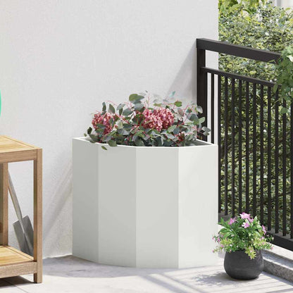 vidaXL Corner Planter White 45 x 45 x 50 cm Steel