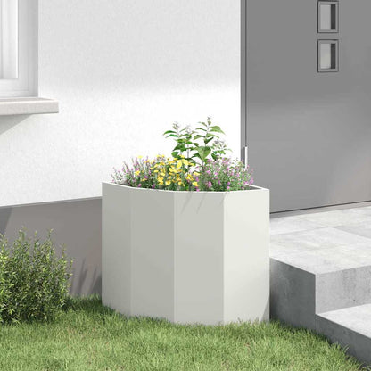 vidaXL Corner Planter White 45 x 45 x 50 cm Steel