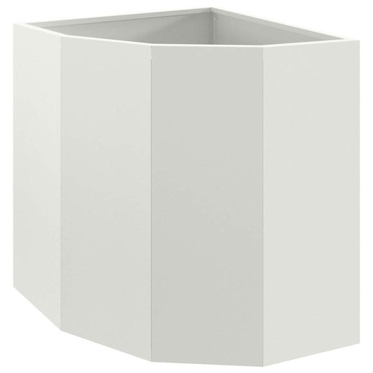 vidaXL Corner Planter White 45 x 45 x 50 cm Steel
