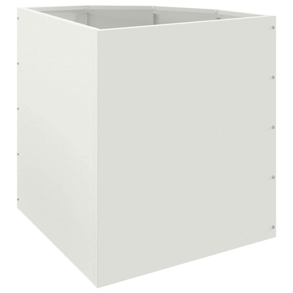 vidaXL Corner Planter White 45 x 45 x 50 cm Steel
