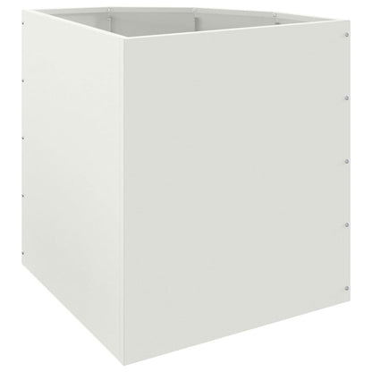 vidaXL Corner Planter White 45 x 45 x 50 cm Steel
