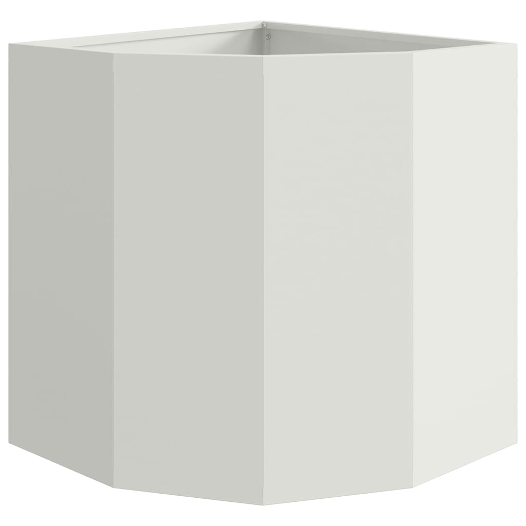 vidaXL Corner Planter White 45 x 45 x 50 cm Steel