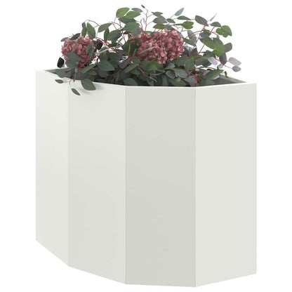vidaXL Corner Planter White 45 x 45 x 50 cm Steel