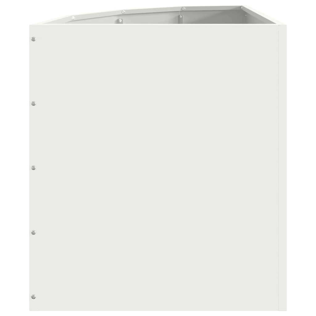 vidaXL Corner Planter White 45 x 45 x 50 cm Steel