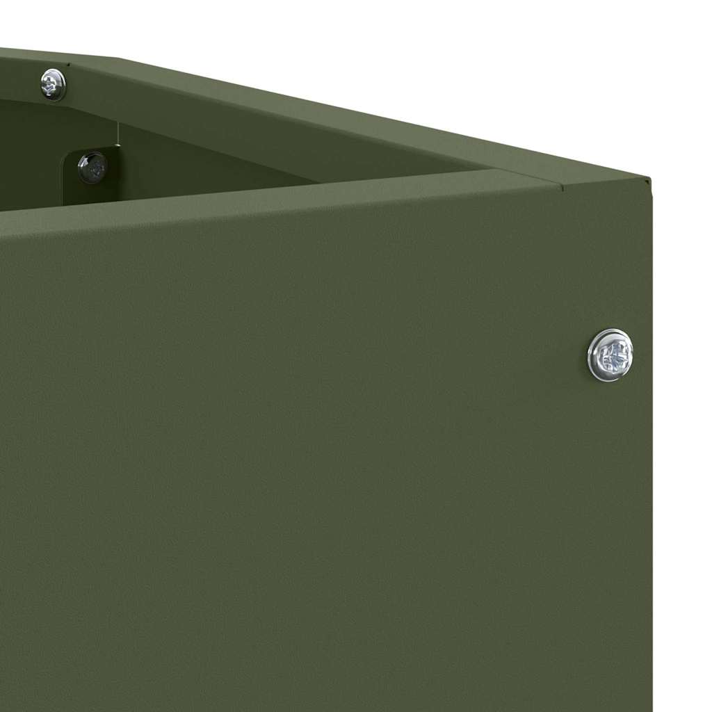 vidaXL Corner Planter Olive green 45 x 45 x 50 cm Steel