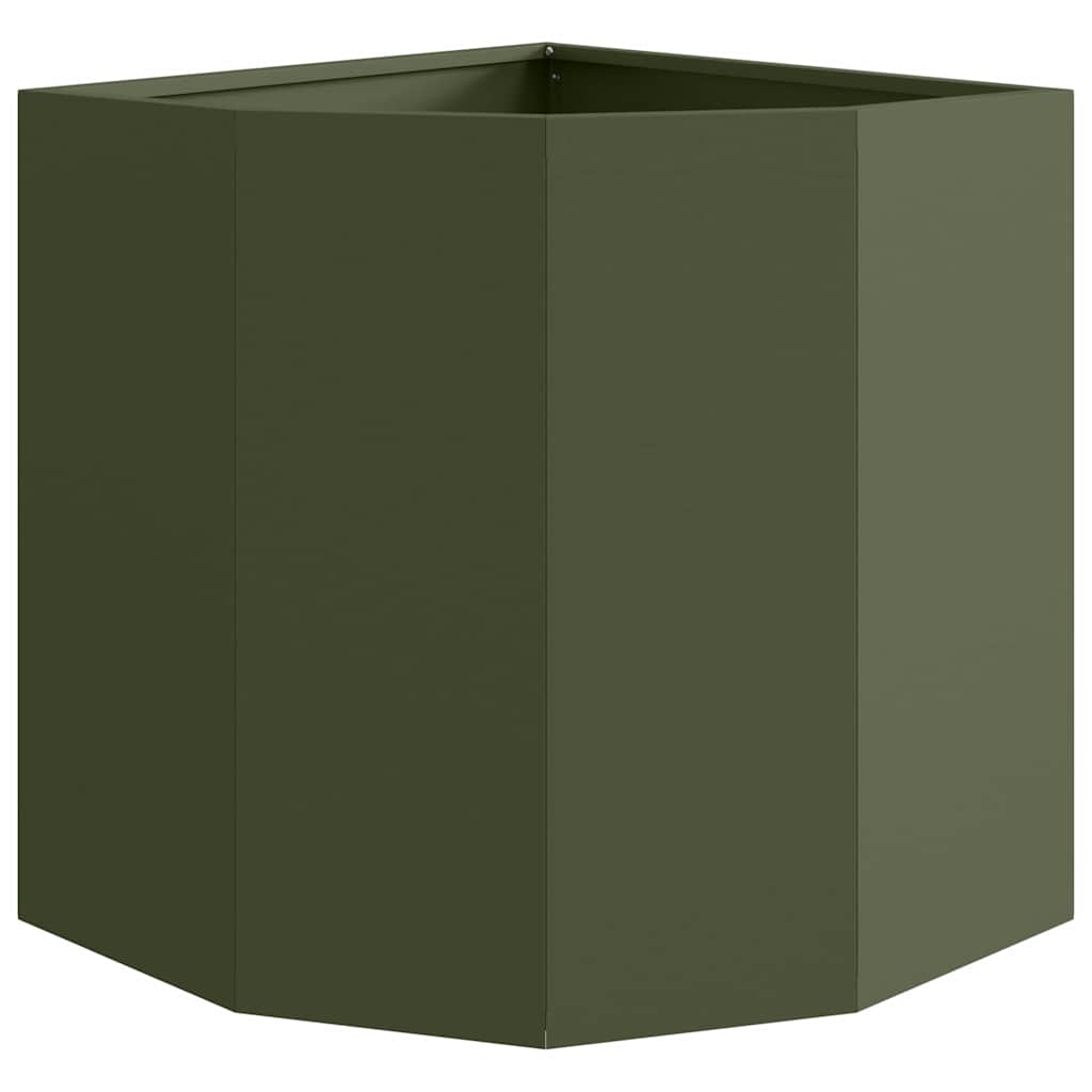 vidaXL Corner Planter Olive green 45 x 45 x 50 cm Steel
