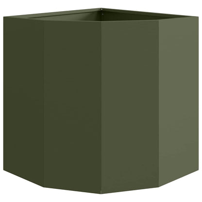 vidaXL Corner Planter Olive green 45 x 45 x 50 cm Steel