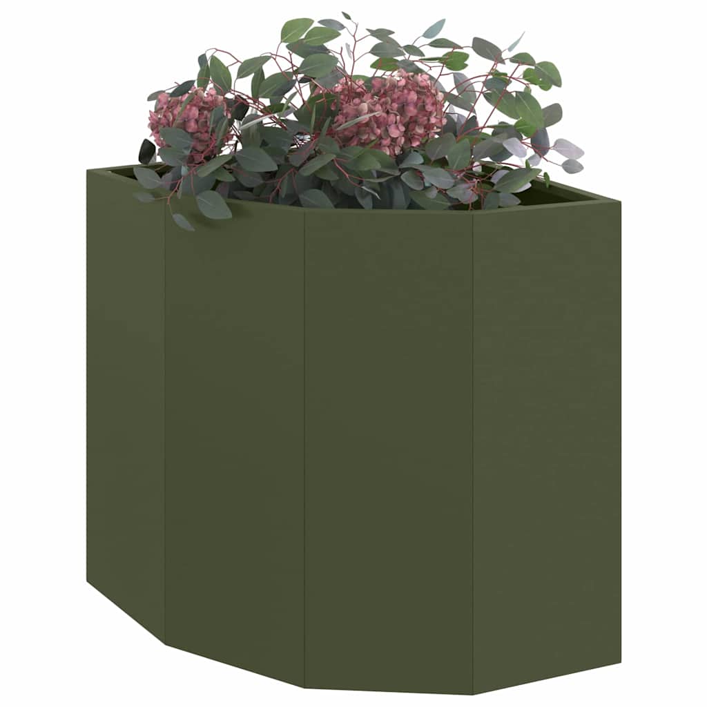 vidaXL Corner Planter Olive green 45 x 45 x 50 cm Steel
