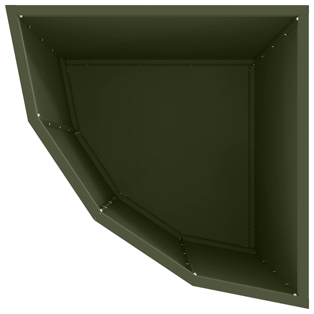 vidaXL Corner Planter Olive green 45 x 45 x 50 cm Steel