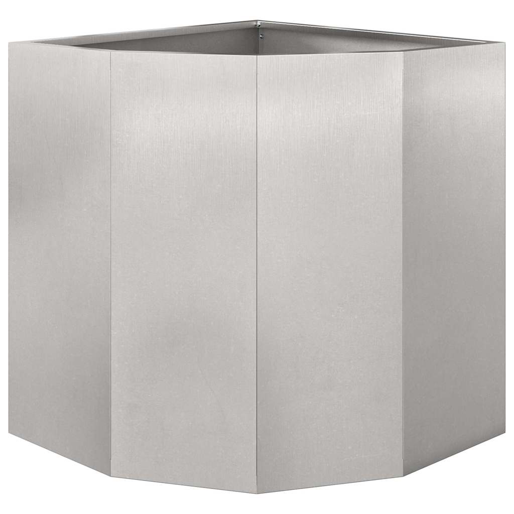 vidaXL Corner Planter Silver 45 x 45 x 50 cm Stainless steel