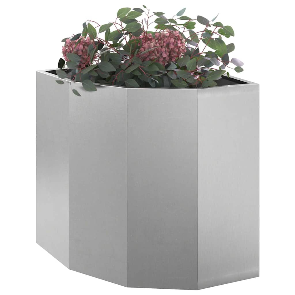 vidaXL Corner Planter Silver 45 x 45 x 50 cm Stainless steel