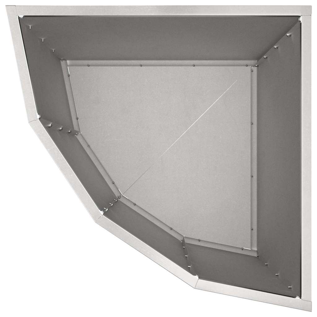 vidaXL Corner Planter Silver 45 x 45 x 50 cm Stainless steel
