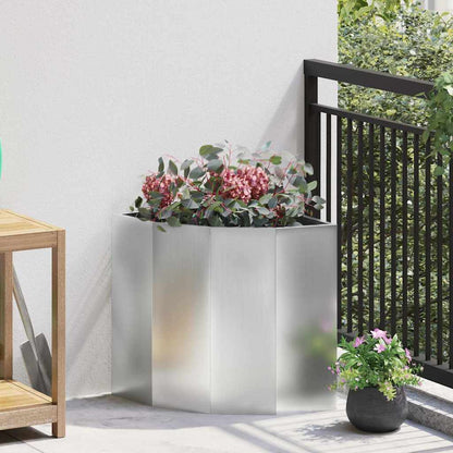 vidaXL Corner Planter Silver 45 x 45 x 50 cm Galvanised steel