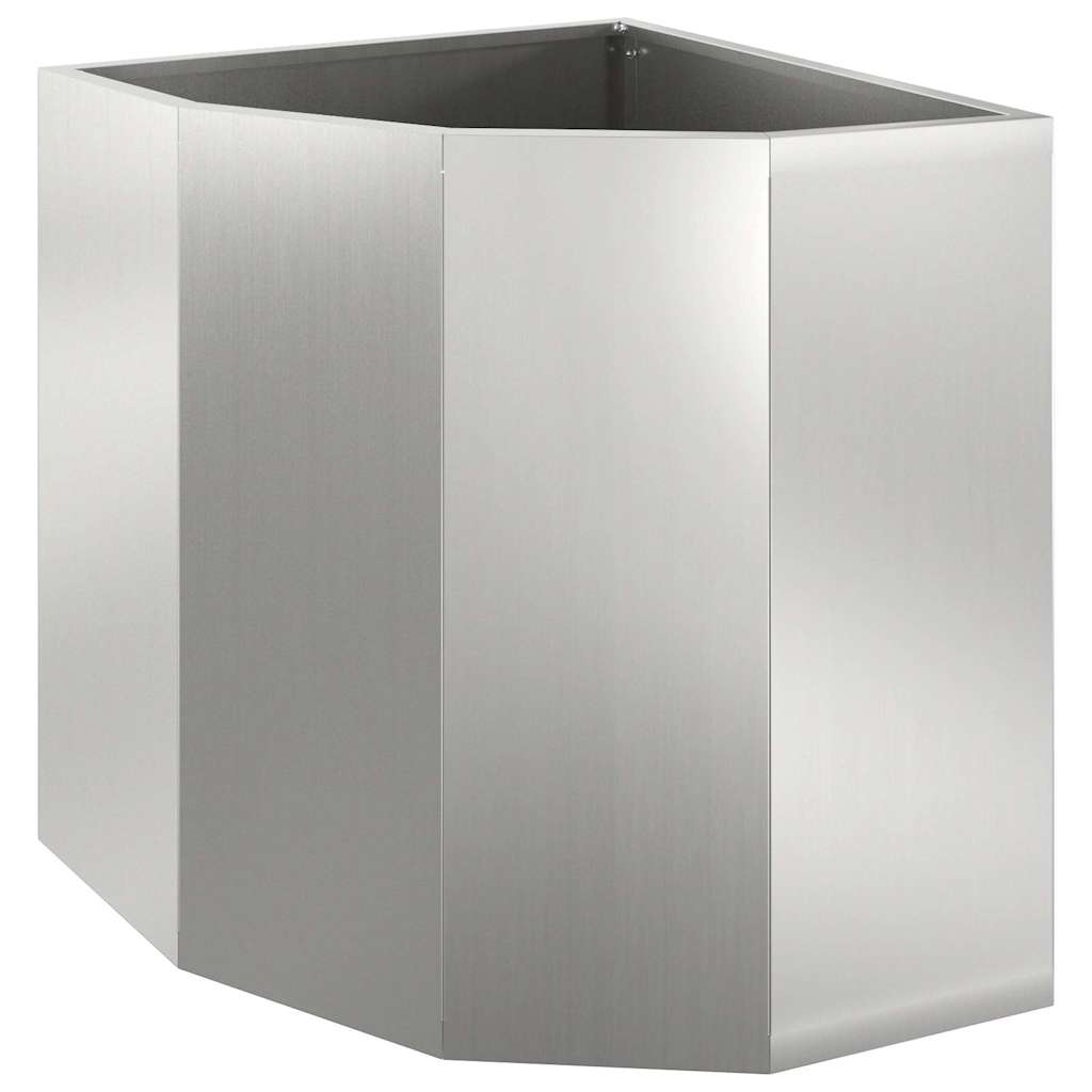 vidaXL Corner Planter Silver 45 x 45 x 50 cm Galvanised steel