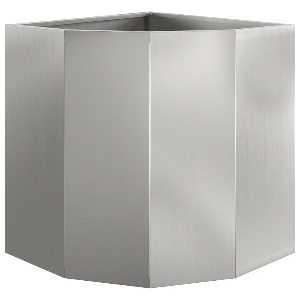 vidaXL Corner Planter Silver 45 x 45 x 50 cm Galvanised steel