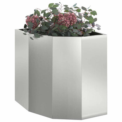 vidaXL Corner Planter Silver 45 x 45 x 50 cm Galvanised steel