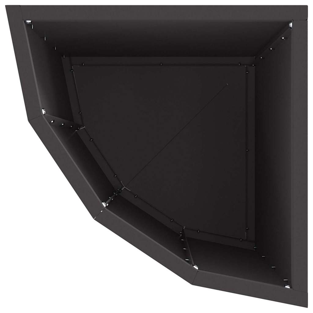 vidaXL Corner Planter Black 30 x 30 x 50 cm Steel