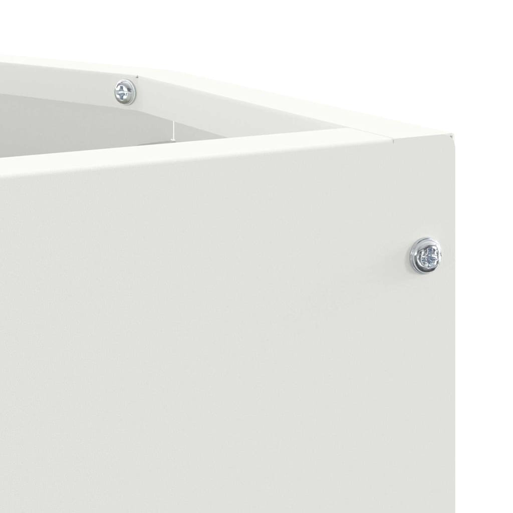 vidaXL Corner Planter White 30 x 30 x 50 cm Steel