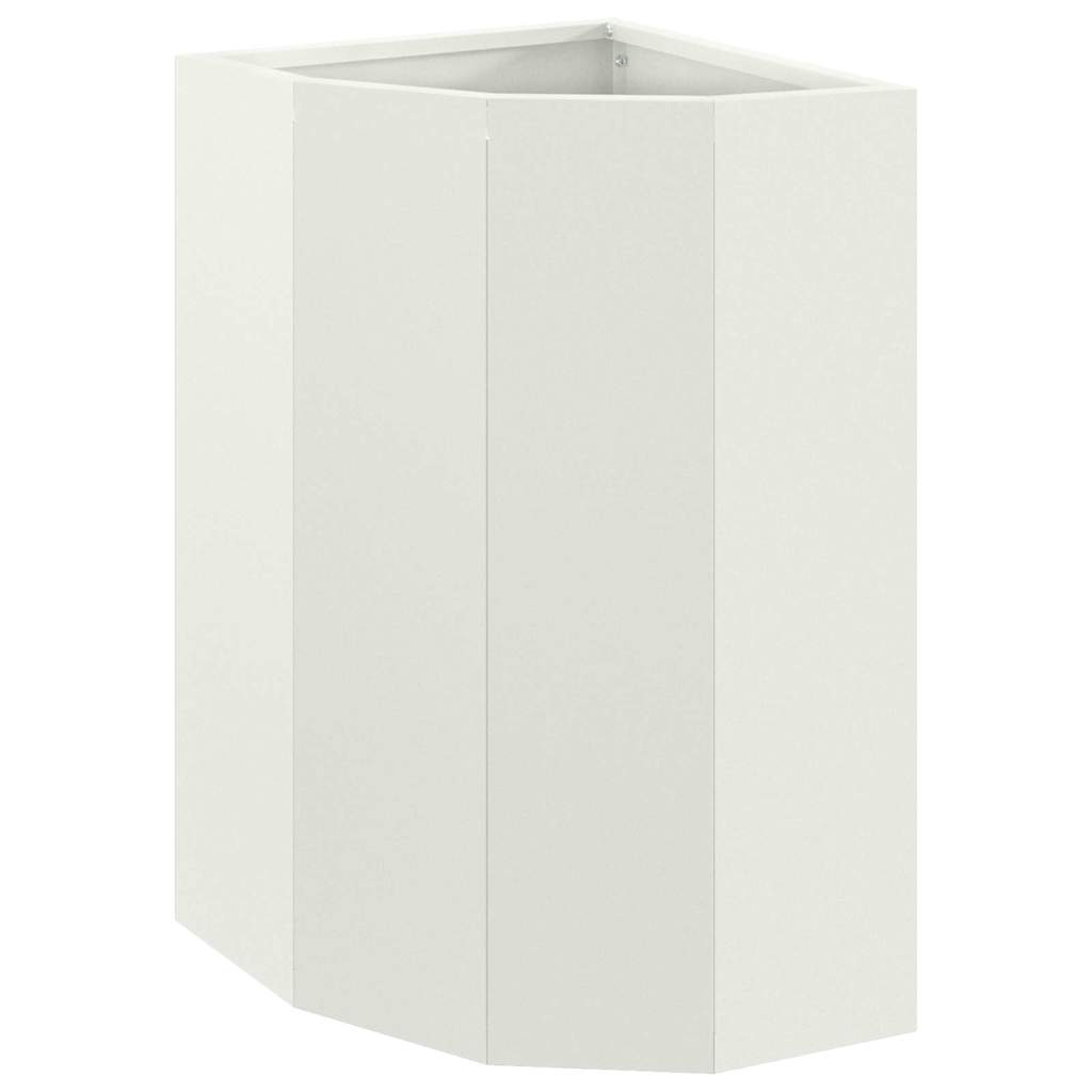 vidaXL Corner Planter White 30 x 30 x 50 cm Steel