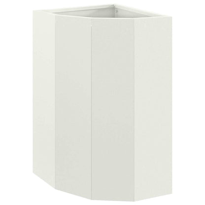 vidaXL Corner Planter White 30 x 30 x 50 cm Steel