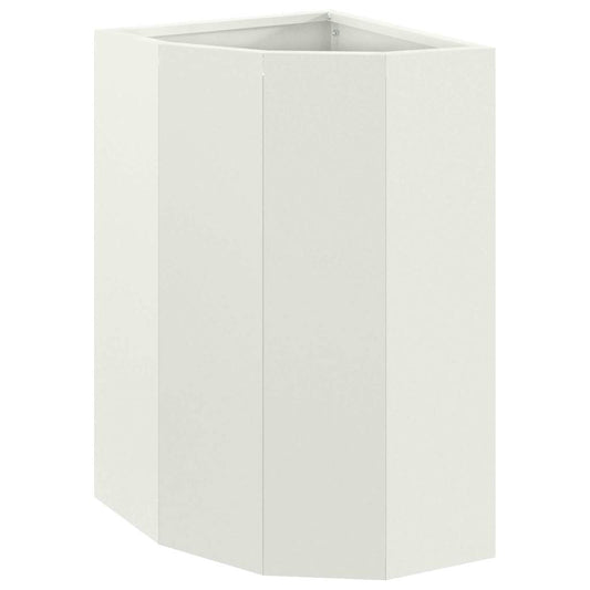 vidaXL Corner Planter White 30 x 30 x 50 cm Steel