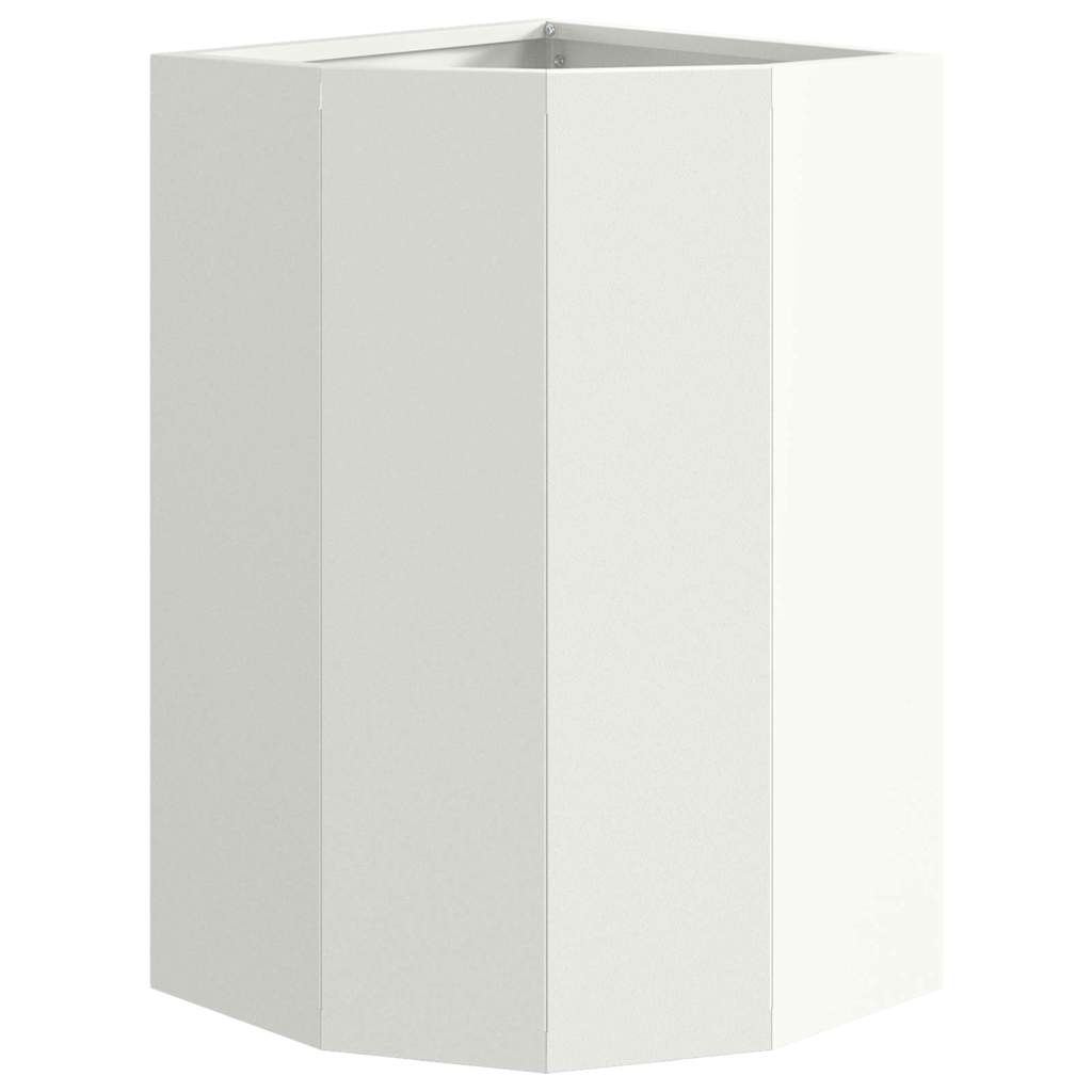 vidaXL Corner Planter White 30 x 30 x 50 cm Steel