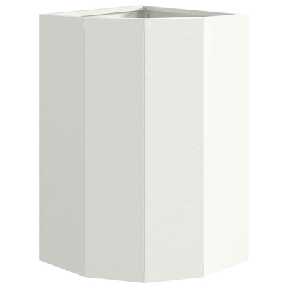 vidaXL Corner Planter White 30 x 30 x 50 cm Steel