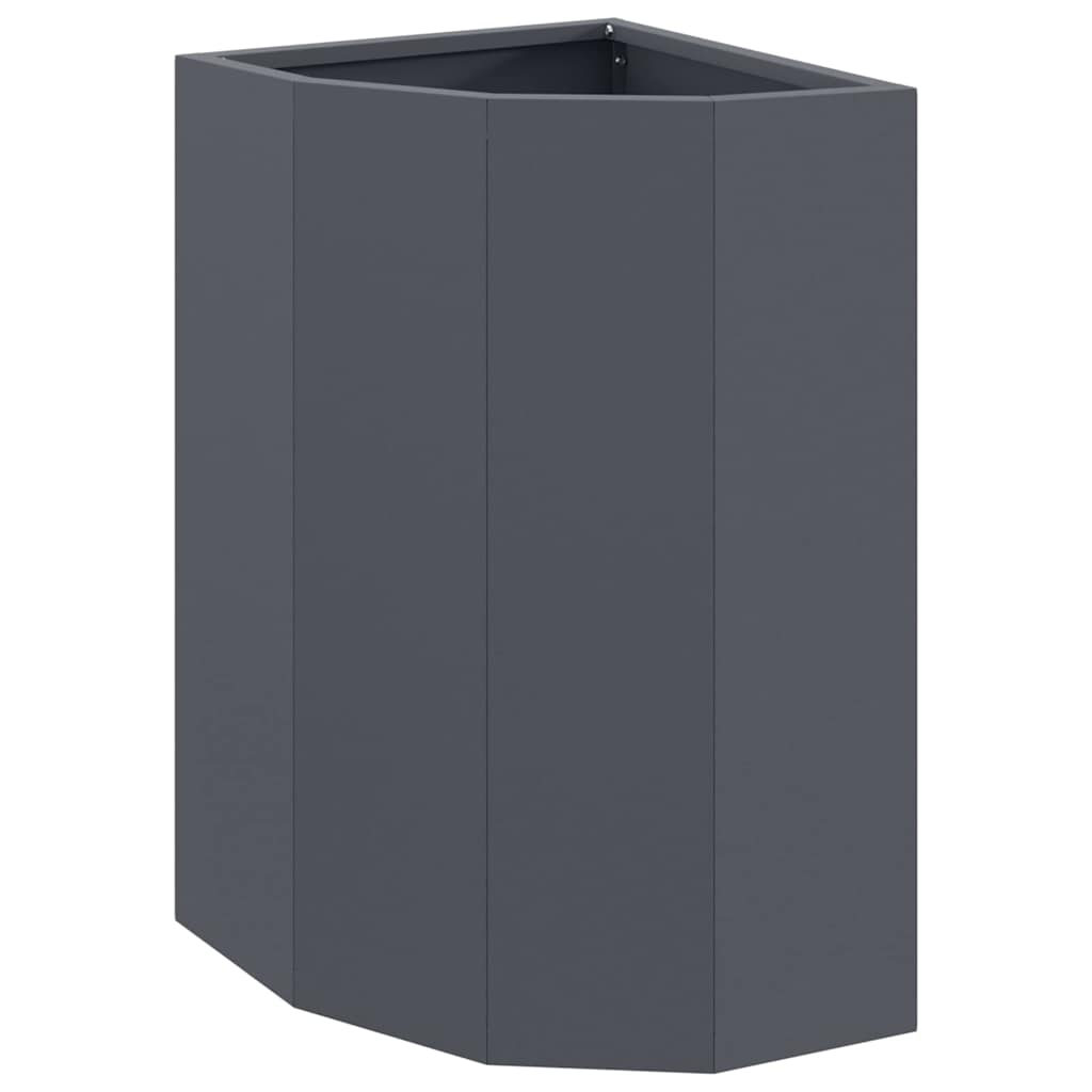 vidaXL Corner Planter Anthracite 30 x 30 x 50 cm Steel