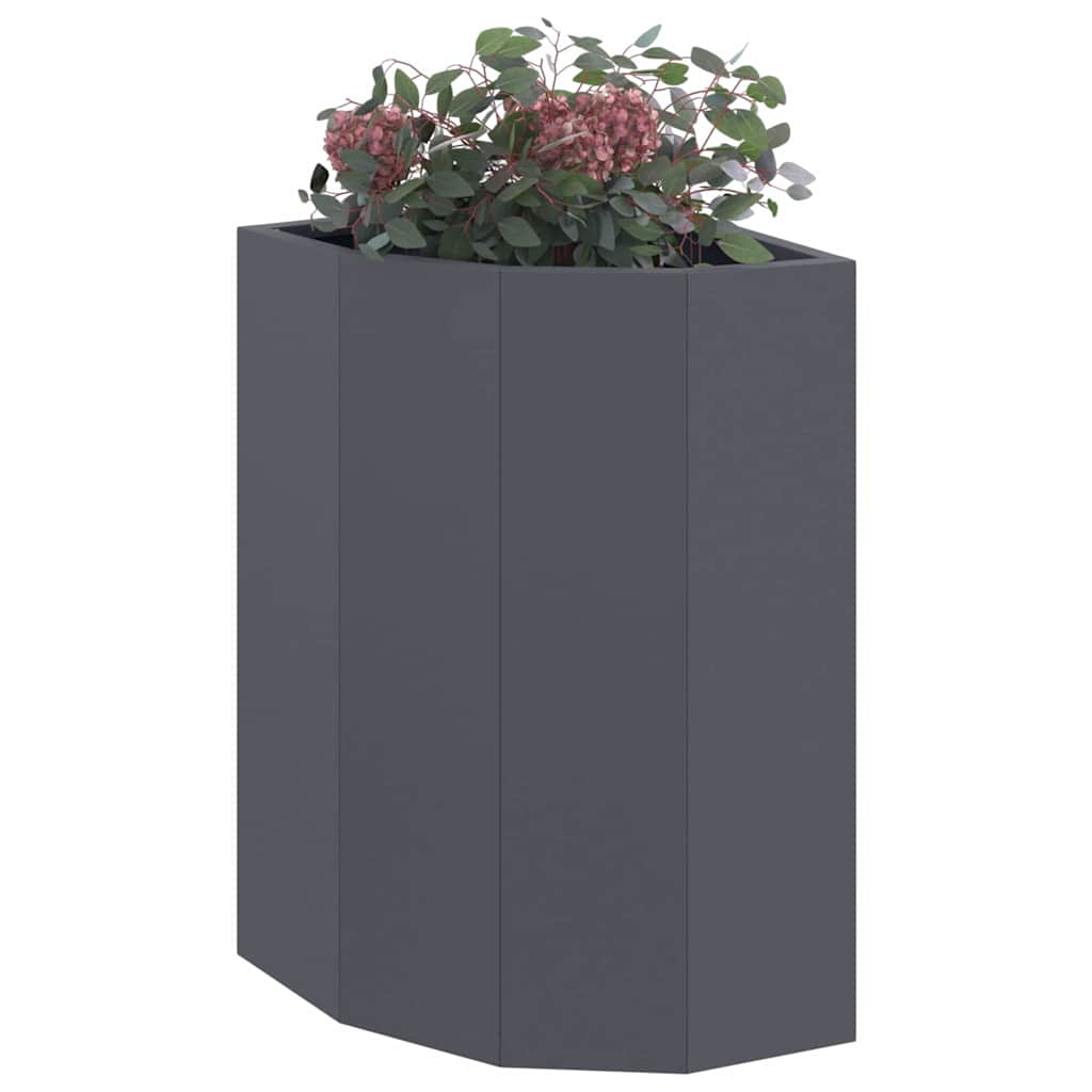 vidaXL Corner Planter Anthracite 30 x 30 x 50 cm Steel