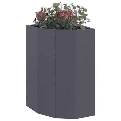 vidaXL Corner Planter Anthracite 30 x 30 x 50 cm Steel