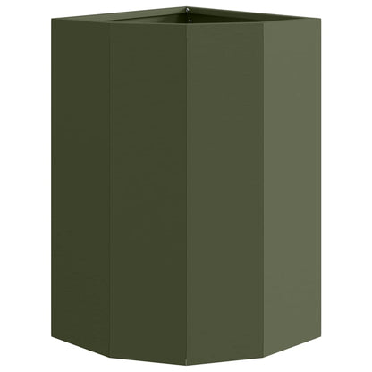 vidaXL Corner Planter Olive green 30 x 30 x 50 cm Steel