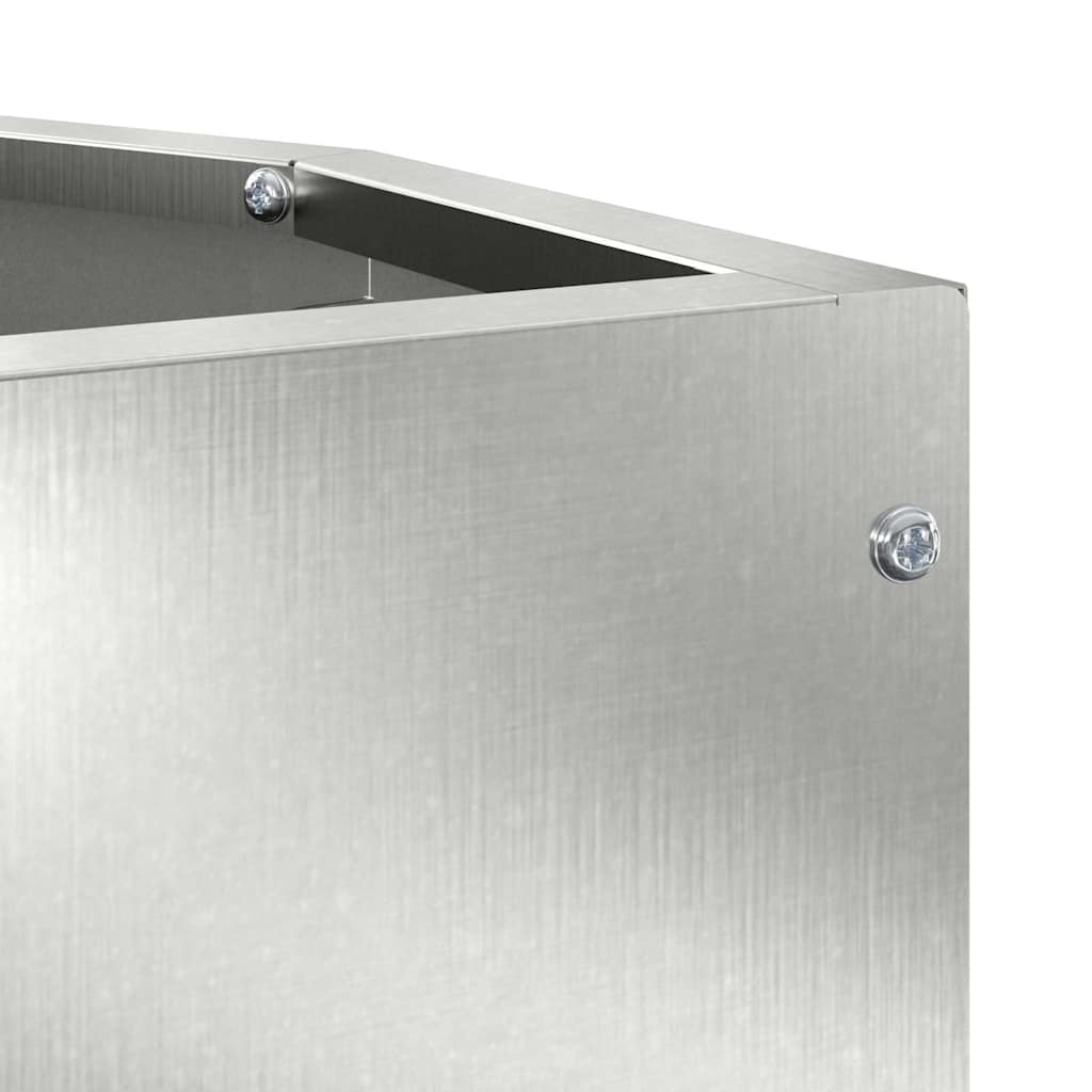 vidaXL Corner Planter Silver 30 x 30 x 50 cm Stainless steel