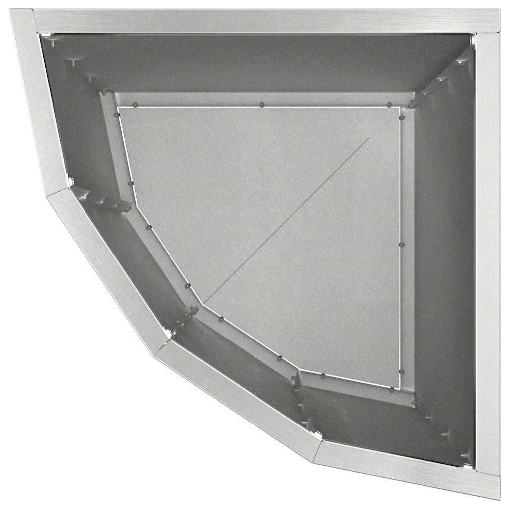 vidaXL Corner Planter Silver 30 x 30 x 50 cm Stainless steel