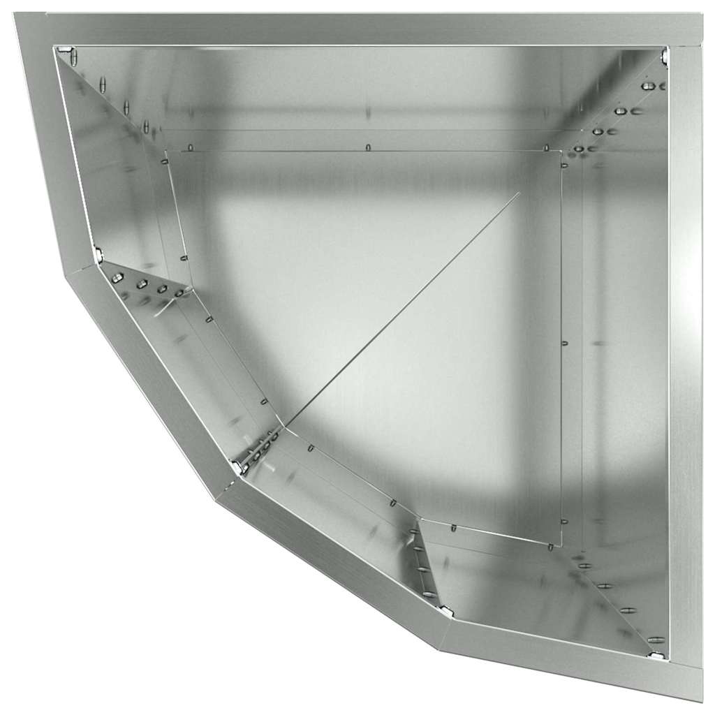 vidaXL Corner Planter Silver 30 x 30 x 50 cm Galvanised steel