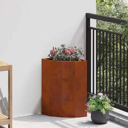 vidaXL Corner Planter Rusty 30 x 30 x 50 cm Weathering steel