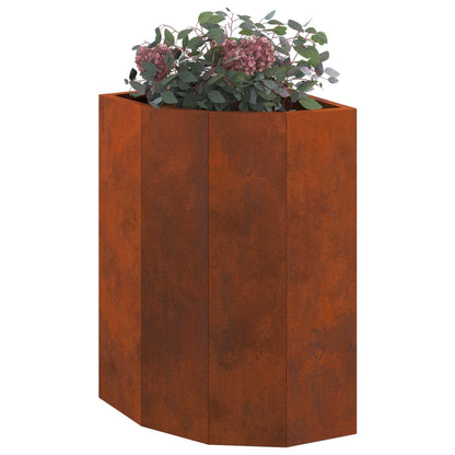 vidaXL Corner Planter Rusty 30 x 30 x 50 cm Weathering steel