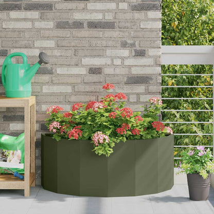 vidaXL Planter Olive Green 90 x 45 x 35 cm Steel