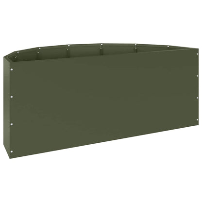 vidaXL Planter Olive Green 90 x 45 x 35 cm Steel