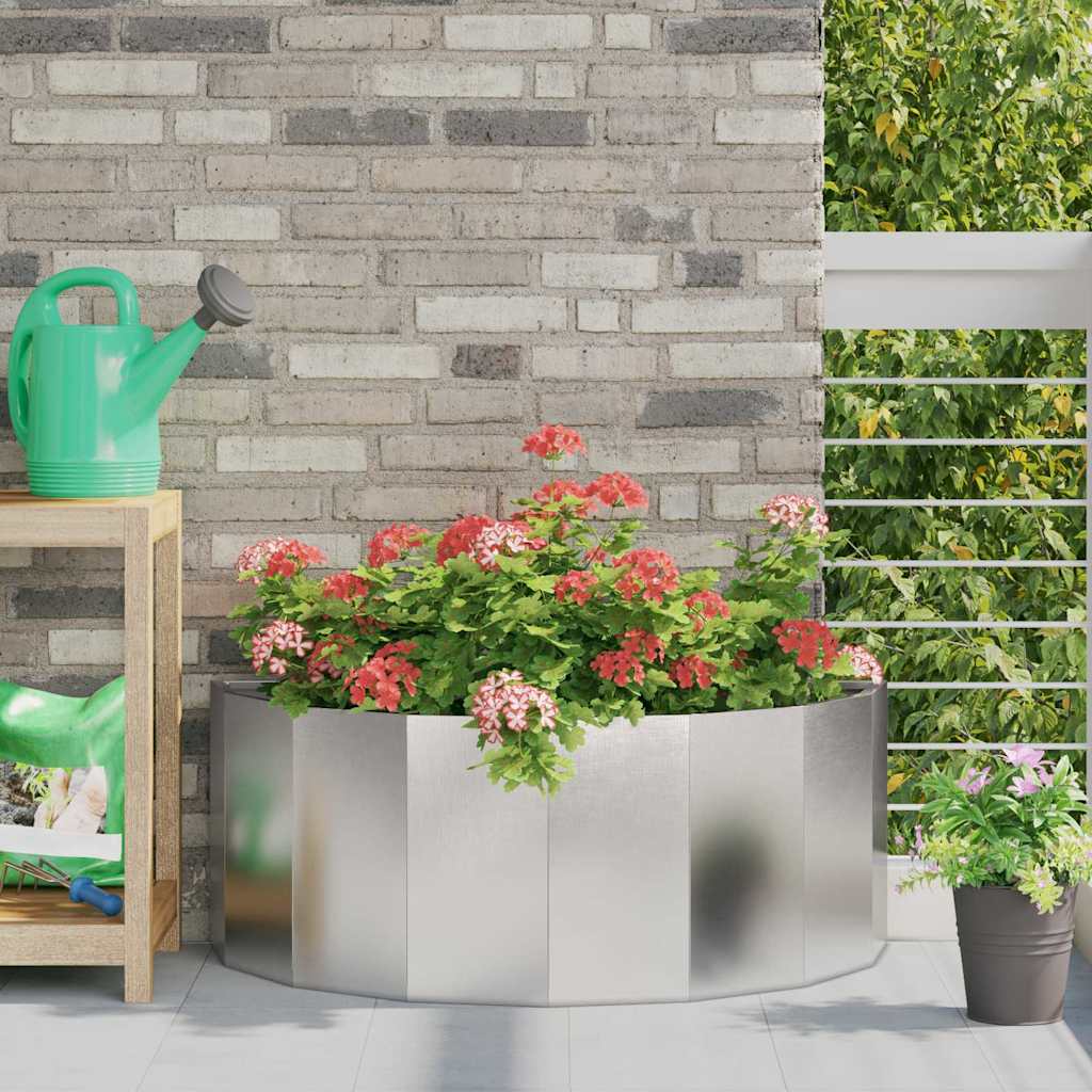 vidaXL Planter Silver 90 x 45 x 35 cm Stainless Steel
