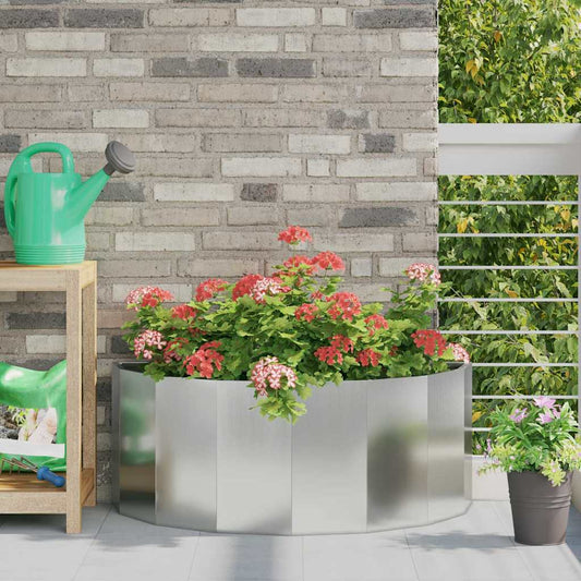 vidaXL Planter Silver 90 x 45 x 35 cm Galvanised Steel