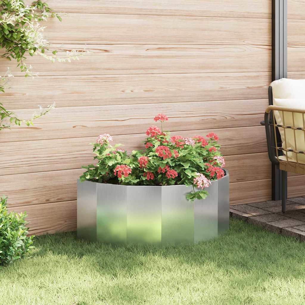 vidaXL Planter Silver 90 x 45 x 35 cm Galvanised Steel