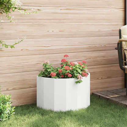 vidaXL Planter White 60 x 30 x 35 cm Steel