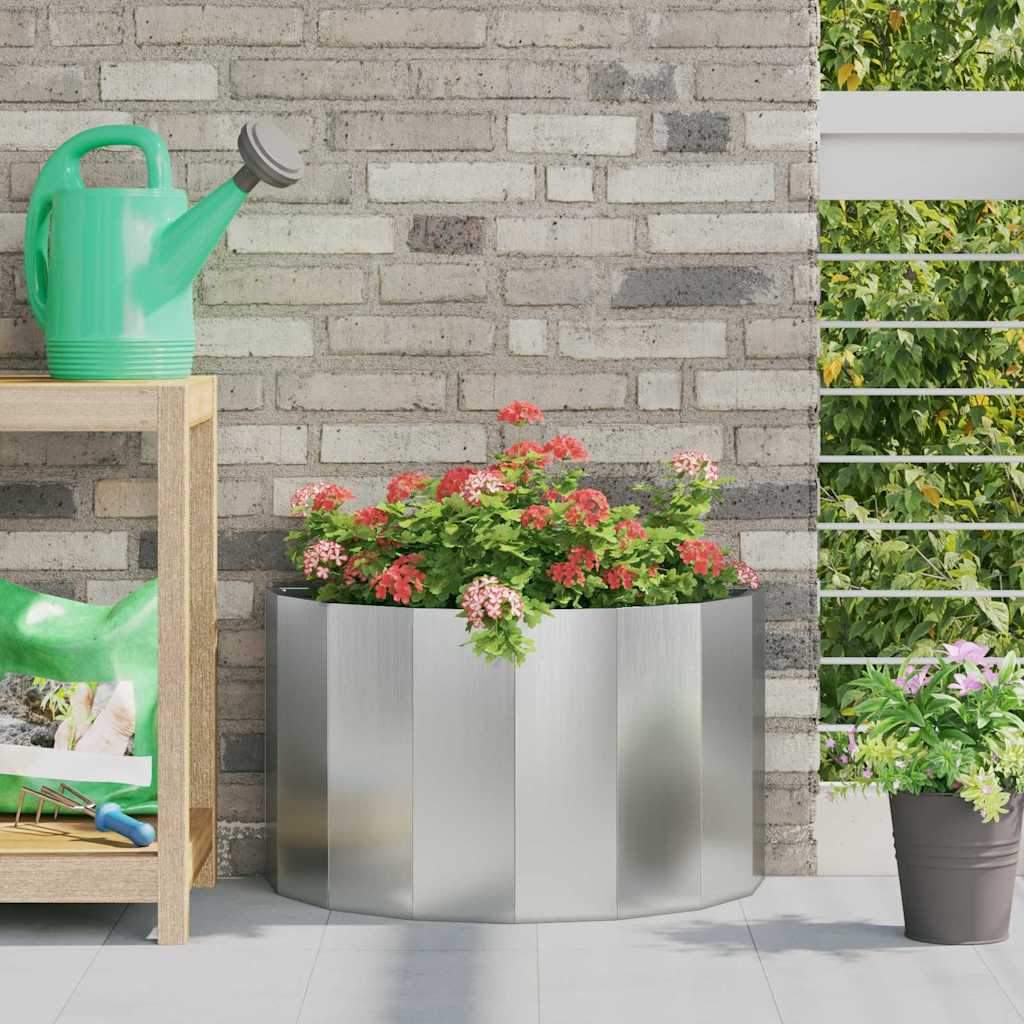 vidaXL Planter Silver 60 x 30 x 35 cm Galvanised Steel