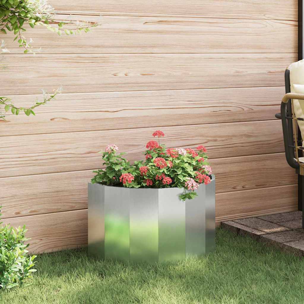 vidaXL Planter Silver 60 x 30 x 35 cm Galvanised Steel