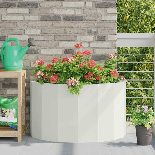 vidaXL Planter White 90 x 45 x 50 cm Steel
