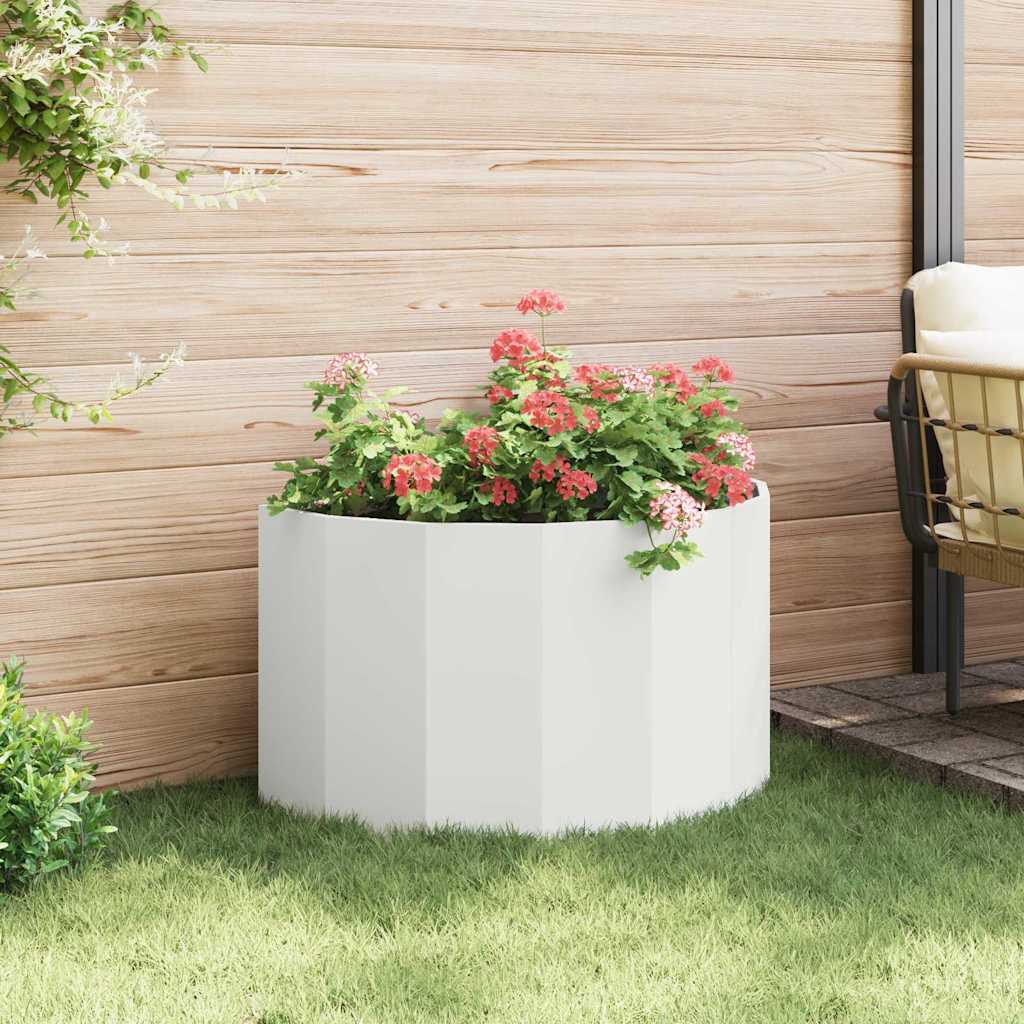 vidaXL Planter White 90 x 45 x 50 cm Steel