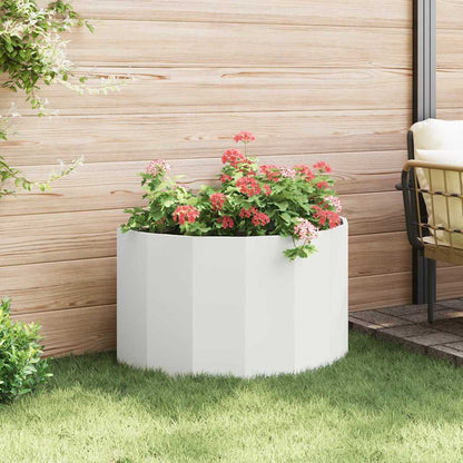 vidaXL Planter White 90 x 45 x 50 cm Steel