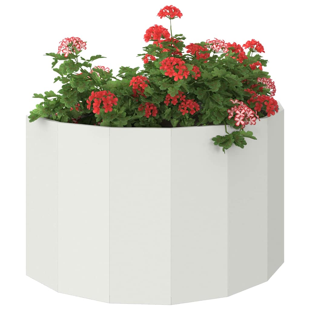vidaXL Planter White 90 x 45 x 50 cm Steel
