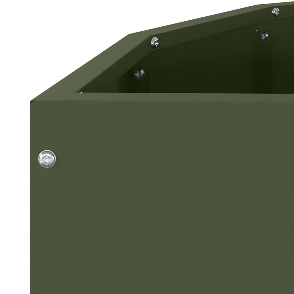 vidaXL Planter Olive Green 90 x 45 x 50 cm Steel